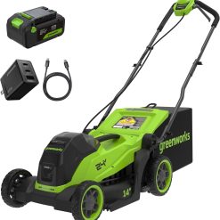 Alternative view of New Arrivals 24V 13 in Push Lawn Mower, 4.0 Ah Battery and Charger – For Lawn Care
