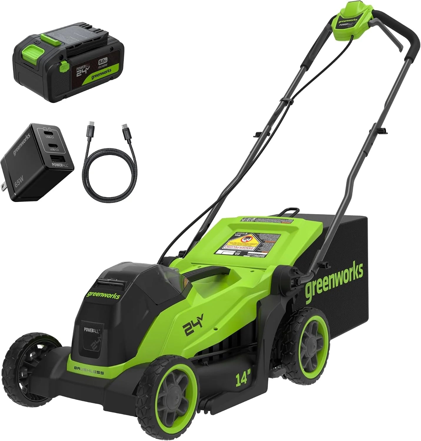 New Arrivals 24V 13 in Push Lawn Mower, 4.0 Ah Battery and Charger – For Lawn Care - Image 2