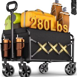 Alternative view of Wagons Carts Foldable " 280Lbs Collapsible Wagon Cart with Wheels Portable " Folding Wagon Lightweight for Camping