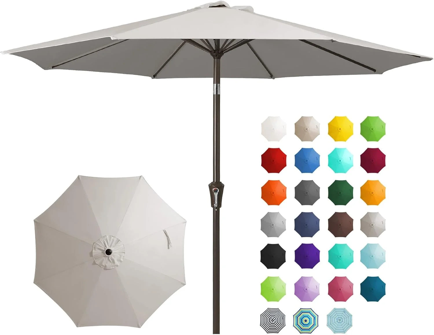 New Arrivals 9FT Outdoor Patio Umbrella, Market Umbrella, Beige - Image 16