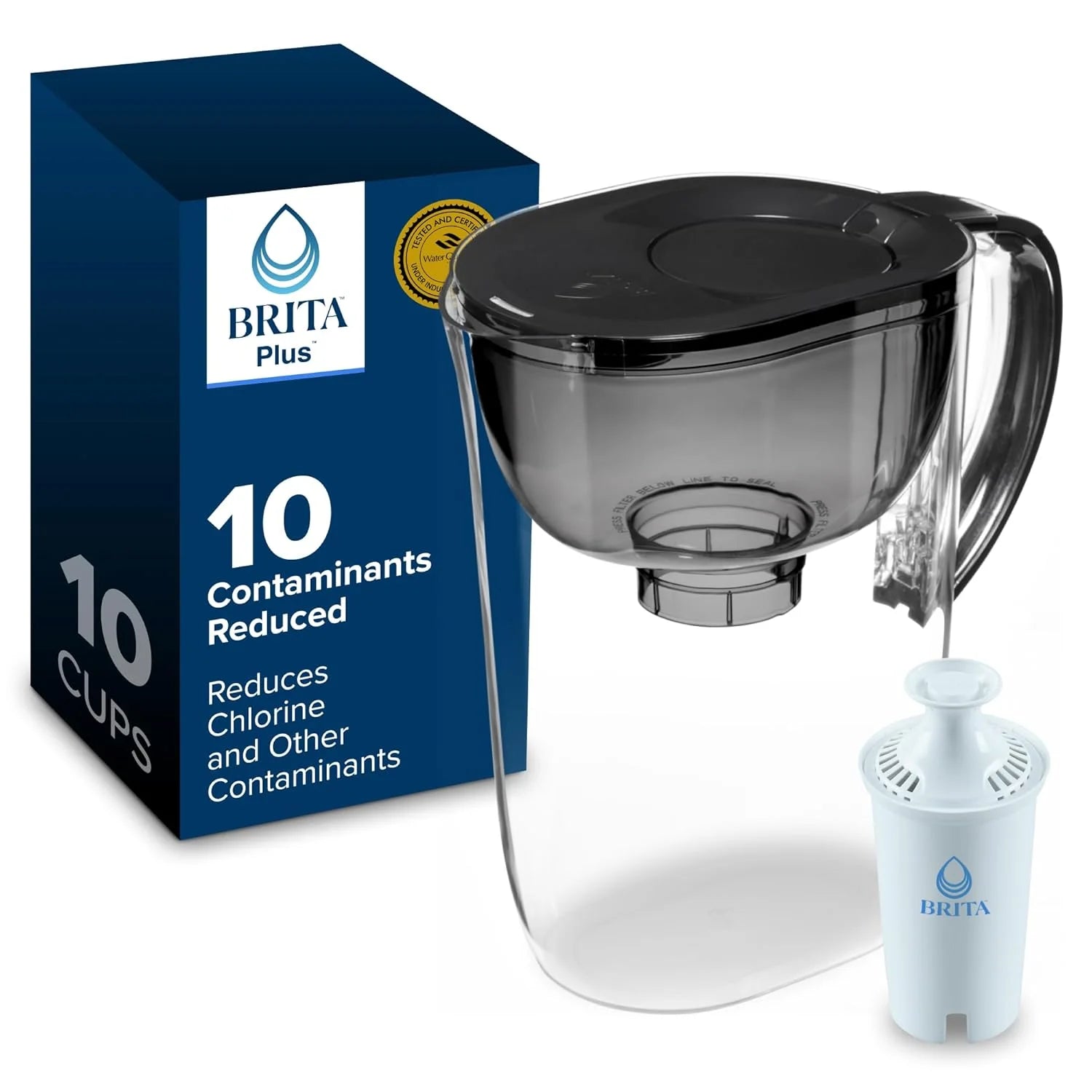 New Arrivals Large 10 Cup Water Filter Pitcher, Includes 1 Filter, Bright White " For Home Projects - Image 3