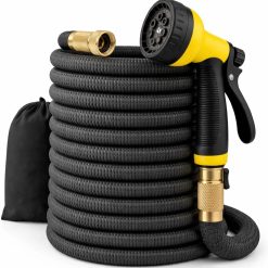 XpandaHose 75ft Expandable Garden Hose, Lightweight, Ultra Strong 3750D fabric, 4-layer latex core