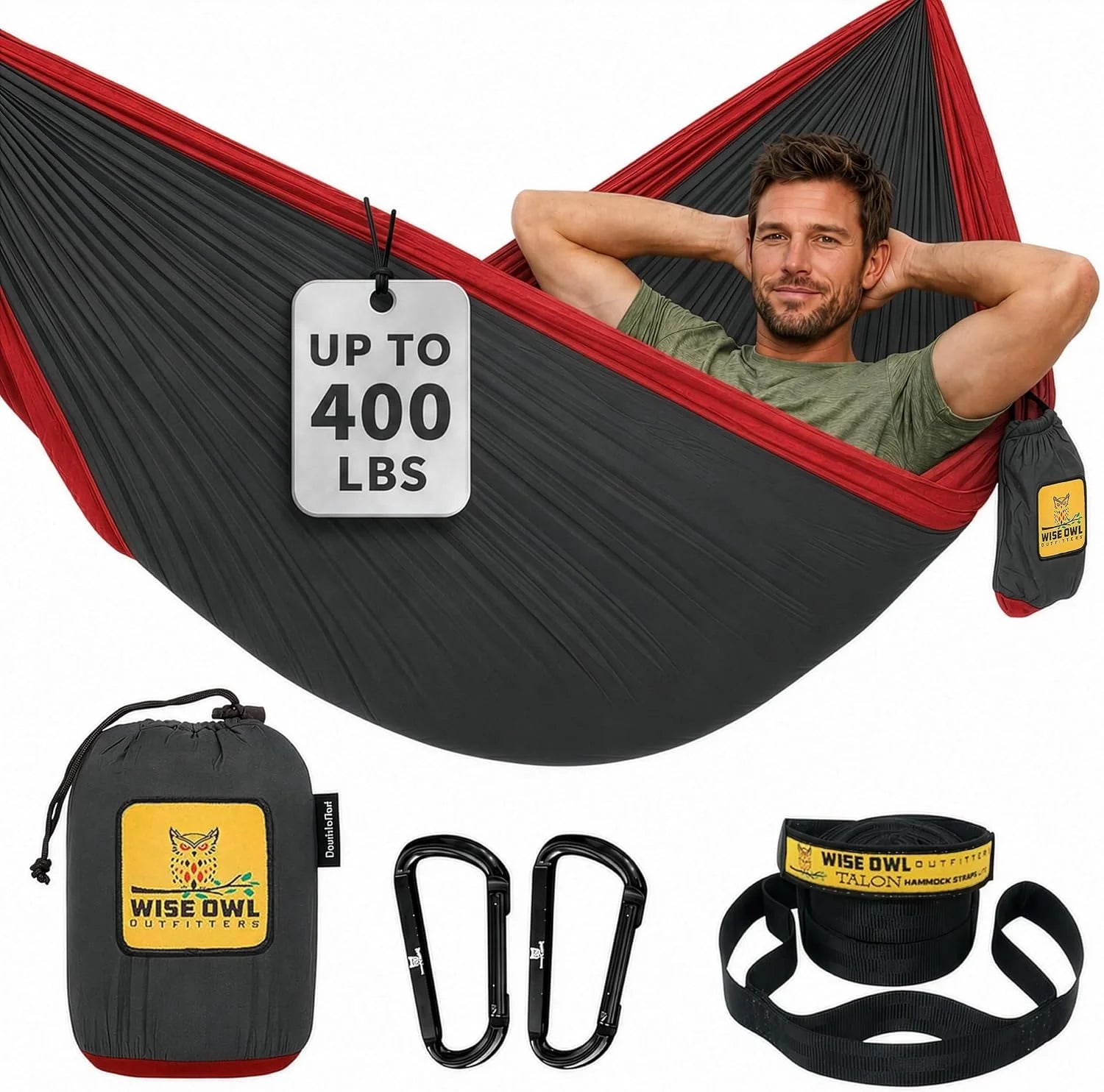 New Arrivals Owl Outfitters Camping Hammock " up to 500lbs Portable Hammock with Tree Straps " Travel, Backpacking - Image 2