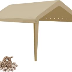 Alternative view of New Arrivals 10×20 FT Car Canopy Replacement Cover, 800D Waterproof & UV, Beige