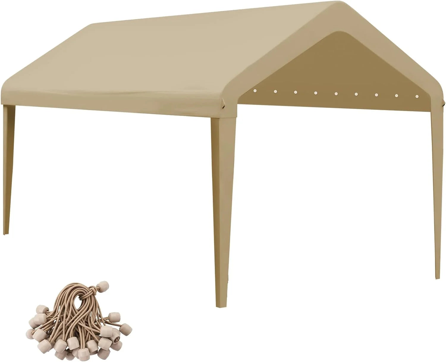 New Arrivals 10×20 FT Car Canopy Replacement Cover, 800D Waterproof & UV, Beige - Image 2