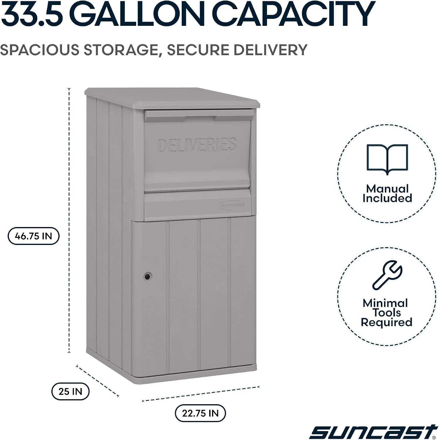 New Arrivals 33.5-Gallon Capacity Package Delivery Box, Parcel Drop Box with Lock - Image 3