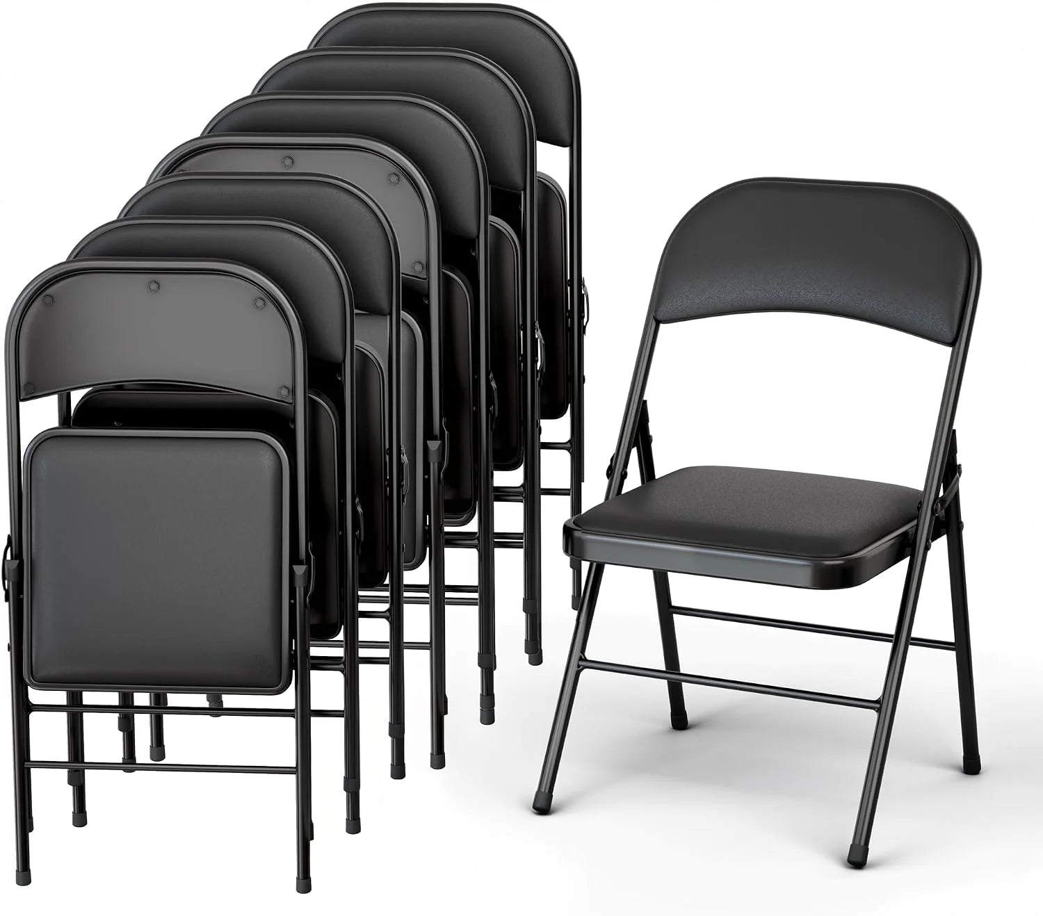 Modern Space 10 Pack Foldable Plastic Chair, Folding & Stackable, 350 lbs Capacity Steel Frame Seats for Indoor - Image 8