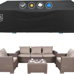AKEfit Patio Furniture Covers,500D Heavy Duty Waterproof for Outdoor Square and Retangle Patio Table and Chair Covers