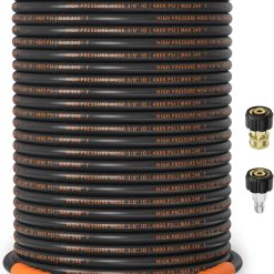 Alternative view of New Arrivals 3/8 ID Pressure Washer Hose 50 ft, 4800 PSI Steel-Braided & Durable, Power Washer Hose with Swivel Quick