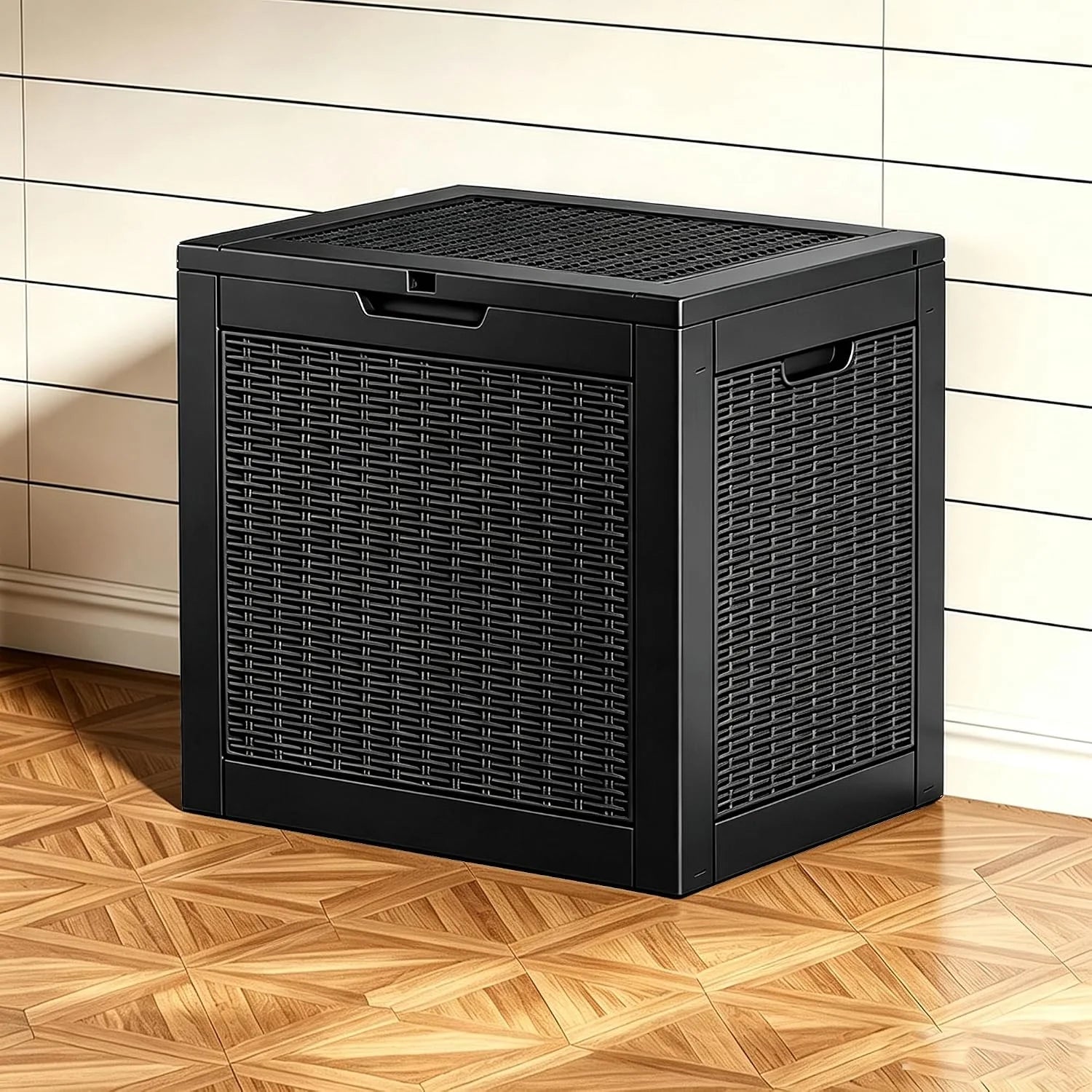 Fancyango 50 Gallon Waterproof Deck Box, Resin Outdoor Storage Box, Black - Image 11