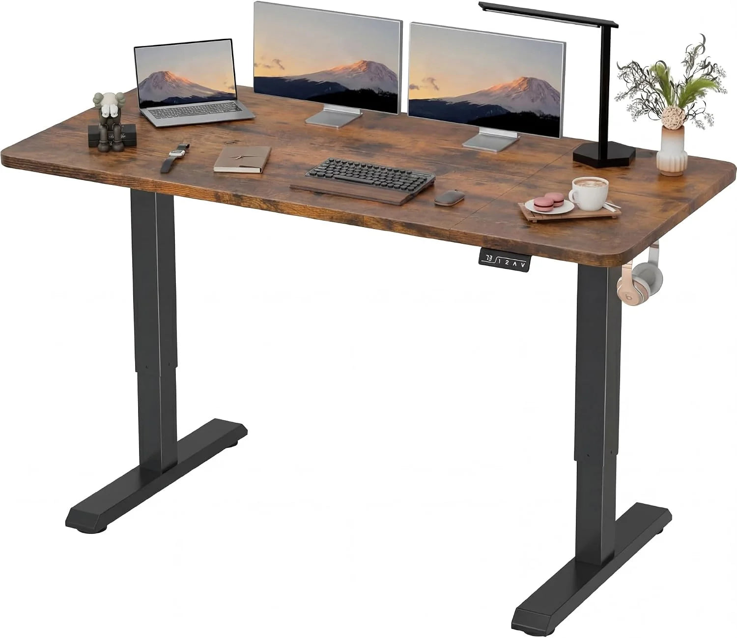 New Arrivals 55 x 24 Inches Electric Height Adjustable Standing Desk Large Sit Stand Up Desk Home Office Computer Desk Memory - Image 66