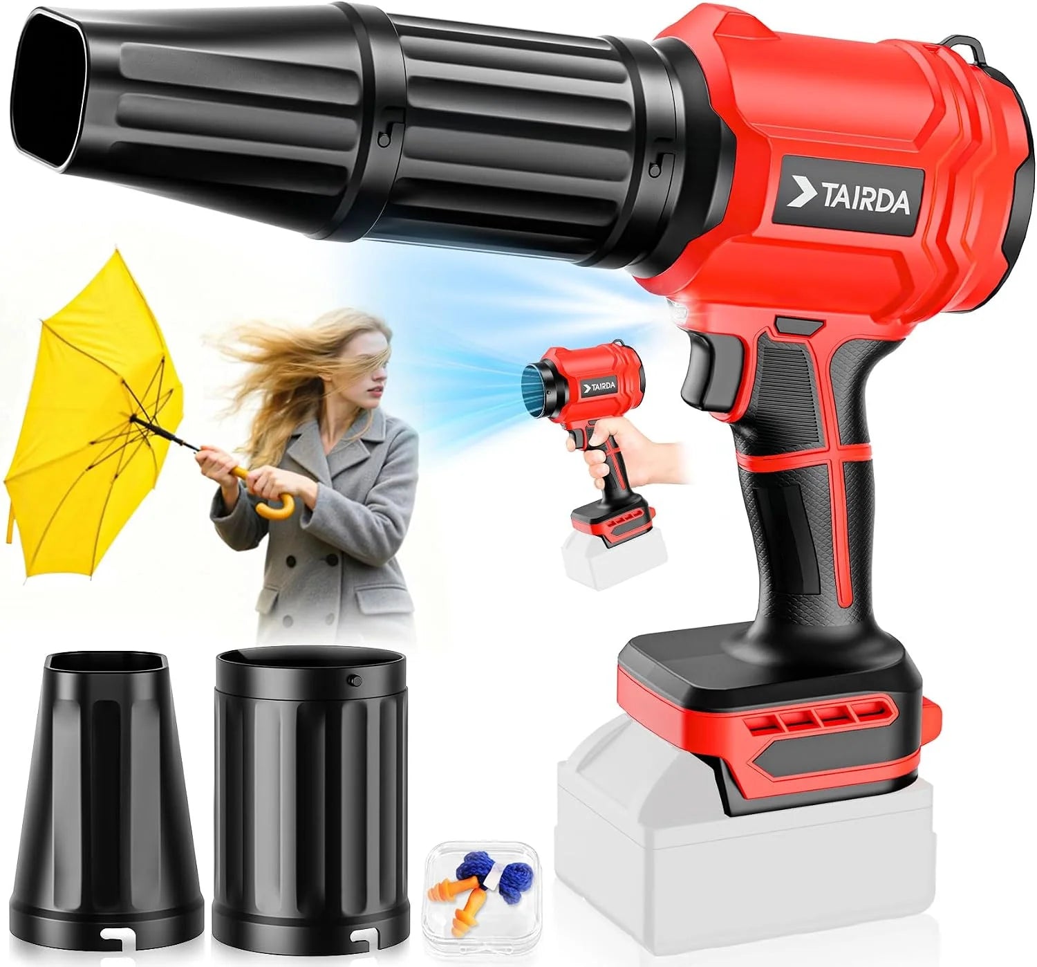 Cordless Leaf Blower Compatible for Dewalt 20V Battery(NO Battery), Mini Turbo Jet Blower with 2 Nozzles – For Yard Cleanup