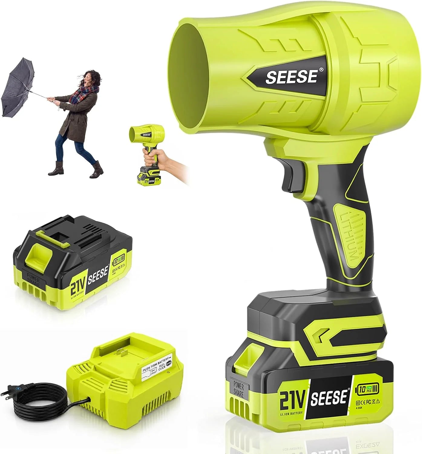 Cordless Leaf Blower: 150 MPH 600 CFM Turbo Jet, Lightweight 1.45 lb Battery Powered Handheld Blower for Yard Leaves