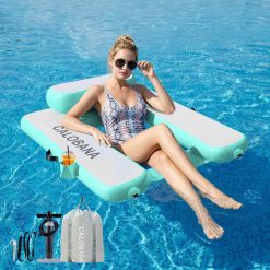 CALOBANA Inflatable Floating Chair, Heavy Duty Pool Floats Adult Lounger with Cup Holder bifanuoyard