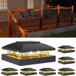 New Arrivals 4×4 Solar Post Cap Lights, 12 Pack Black Waterproof Fence Lights – For Home Projects