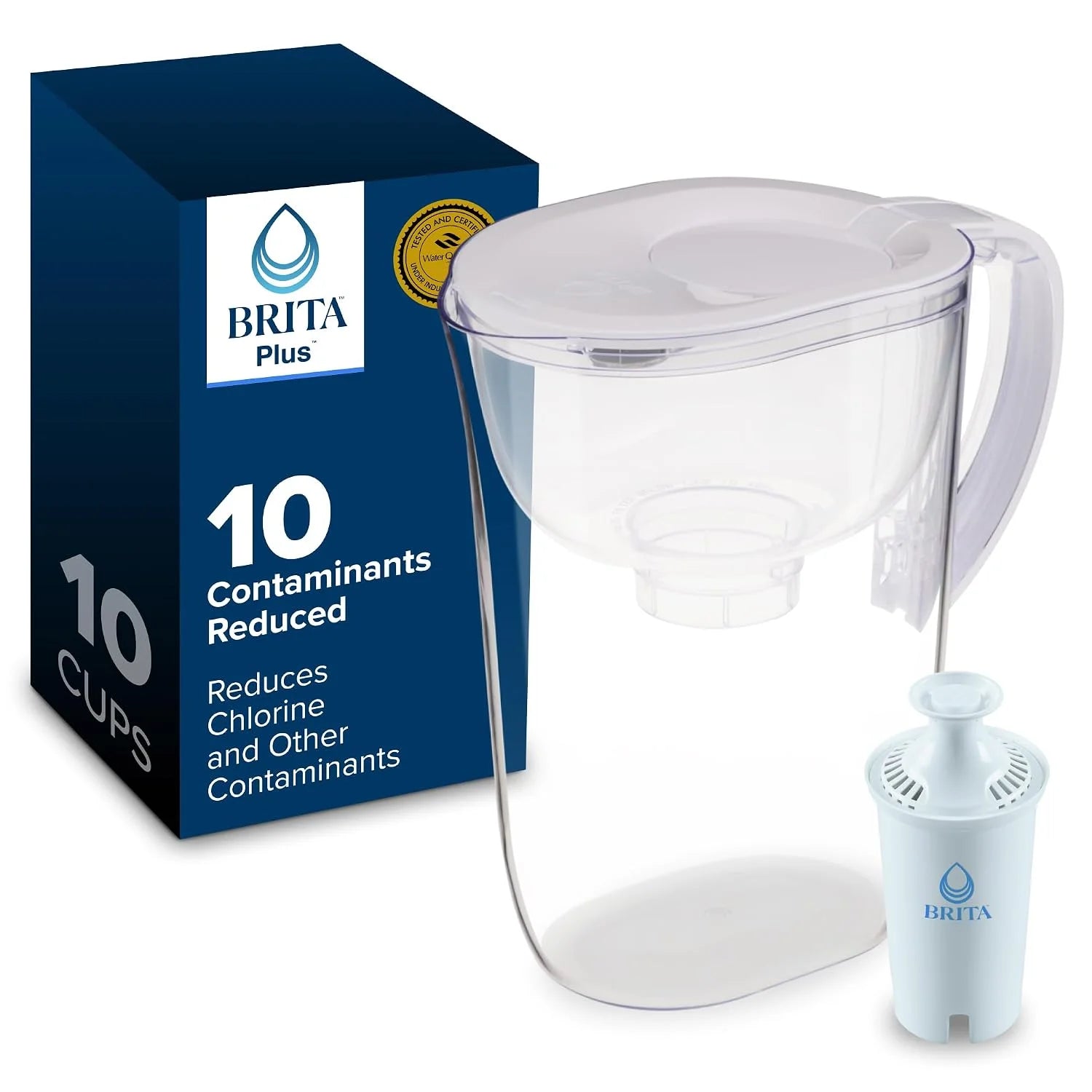 New Arrivals Large 10 Cup Water Filter Pitcher, Includes 1 Filter, Bright White " For Home Projects - Image 4