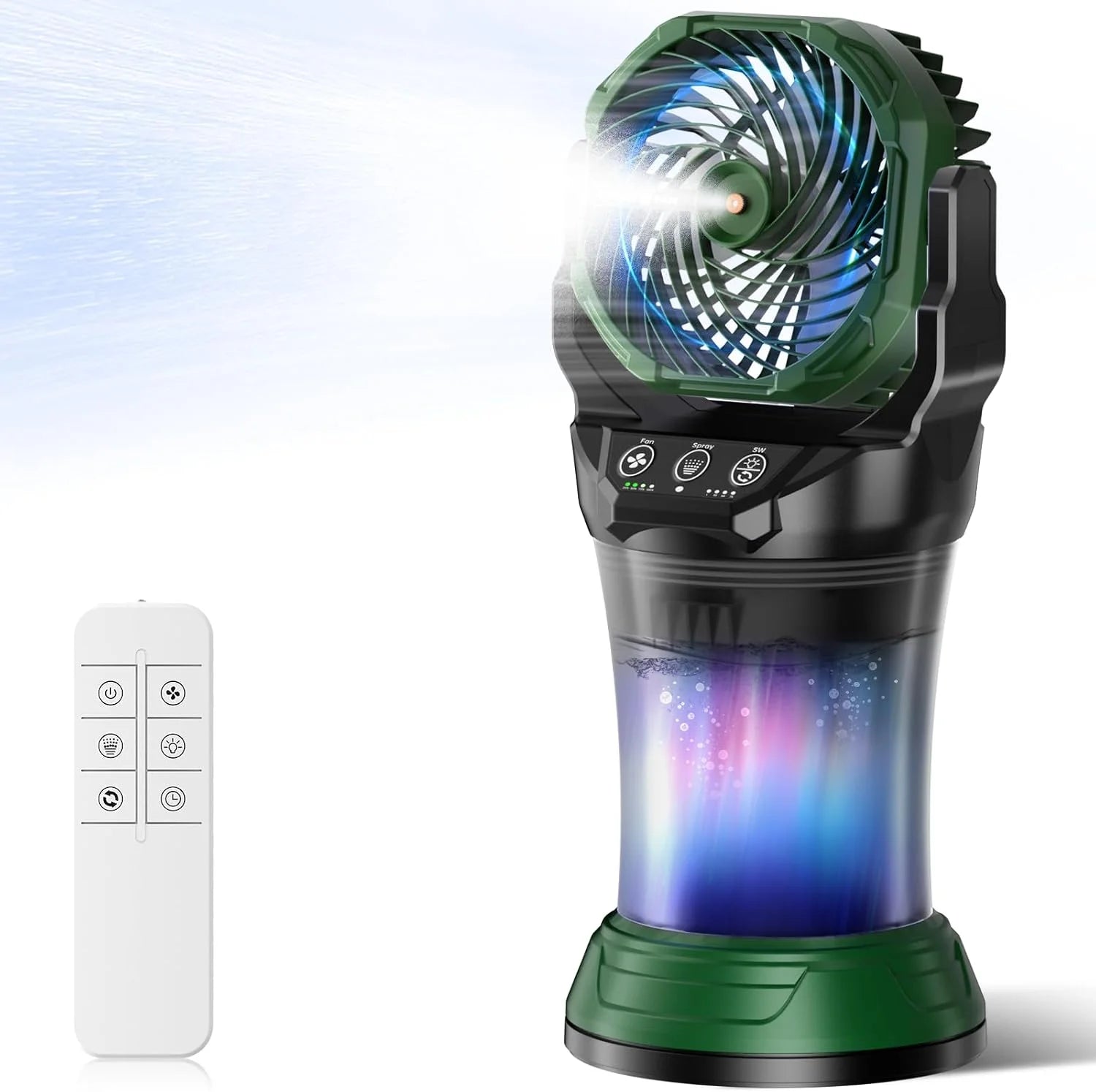 New Arrivals Misting Fans for Outside, Portable Mister Fan with 30000mAh Battery & Remote, 2L Tank & 4 Speeds Mist Modes - Image 2