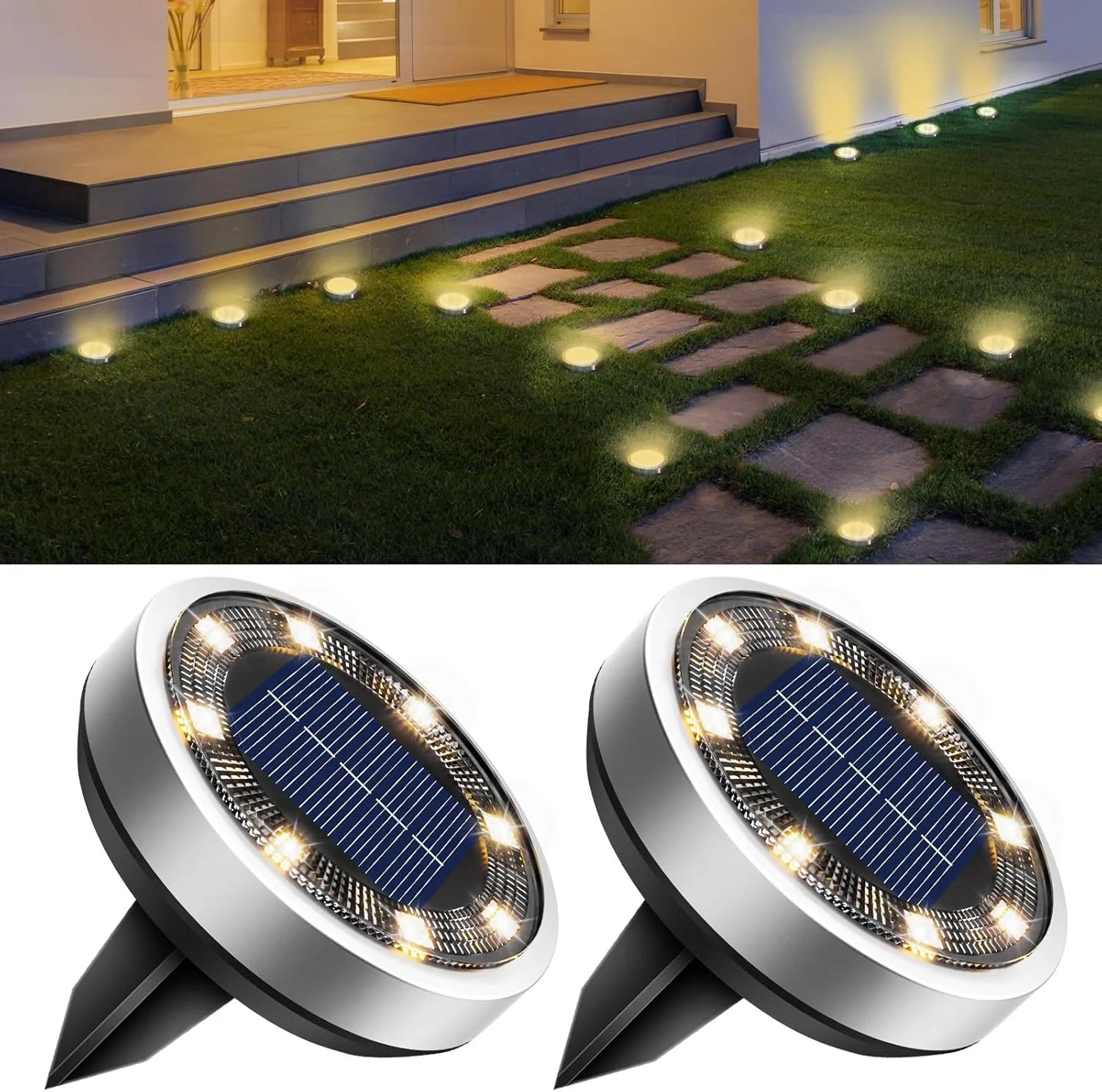 New Arrivals 16 Pack Solar Lights Outdoor Waterproof, 8 LED Solar Ground Lights – For Home Projects - Image 14