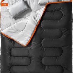Alternative view of MEREZA Double Sleeping Bag for Adults Mens with Pillow, XL Queen Size Two Person Sleeping Bag for All Season Camping bifanuoyard