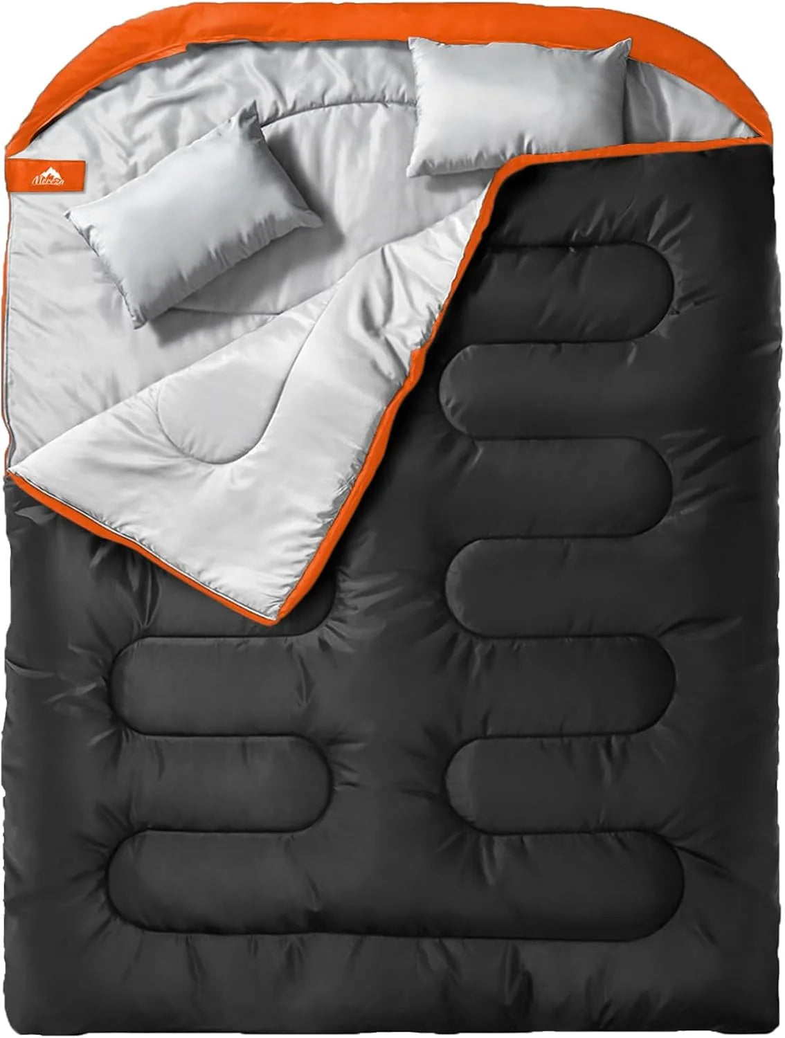 MEREZA Double Sleeping Bag for Adults Mens with Pillow, XL Queen Size Two Person Sleeping Bag for All Season Camping bifanuoyard - Image 2