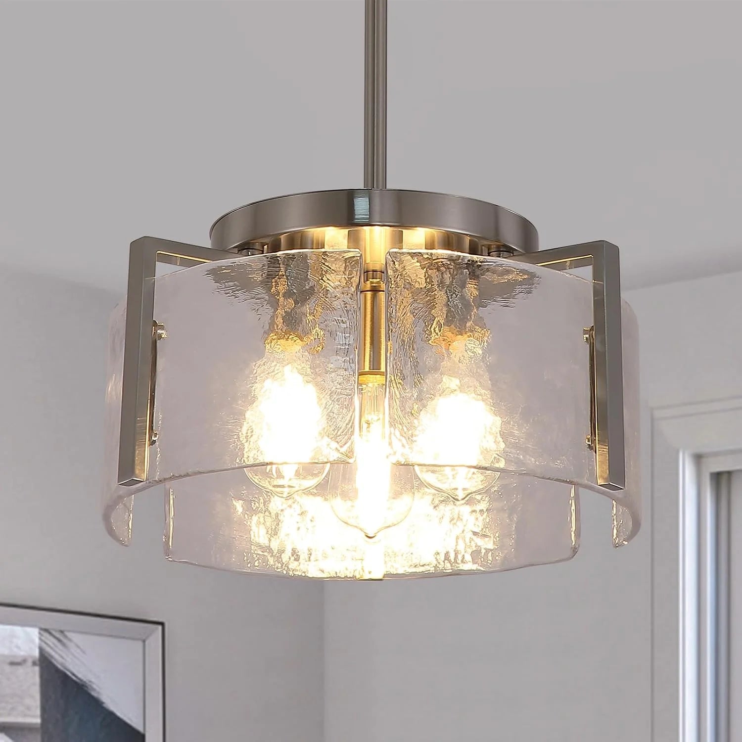 New Arrivals Chandeliers for Dining Room Light Fixture, Adjustable Glass Modern Farmhouse Chandelier for Entryway - Image 11