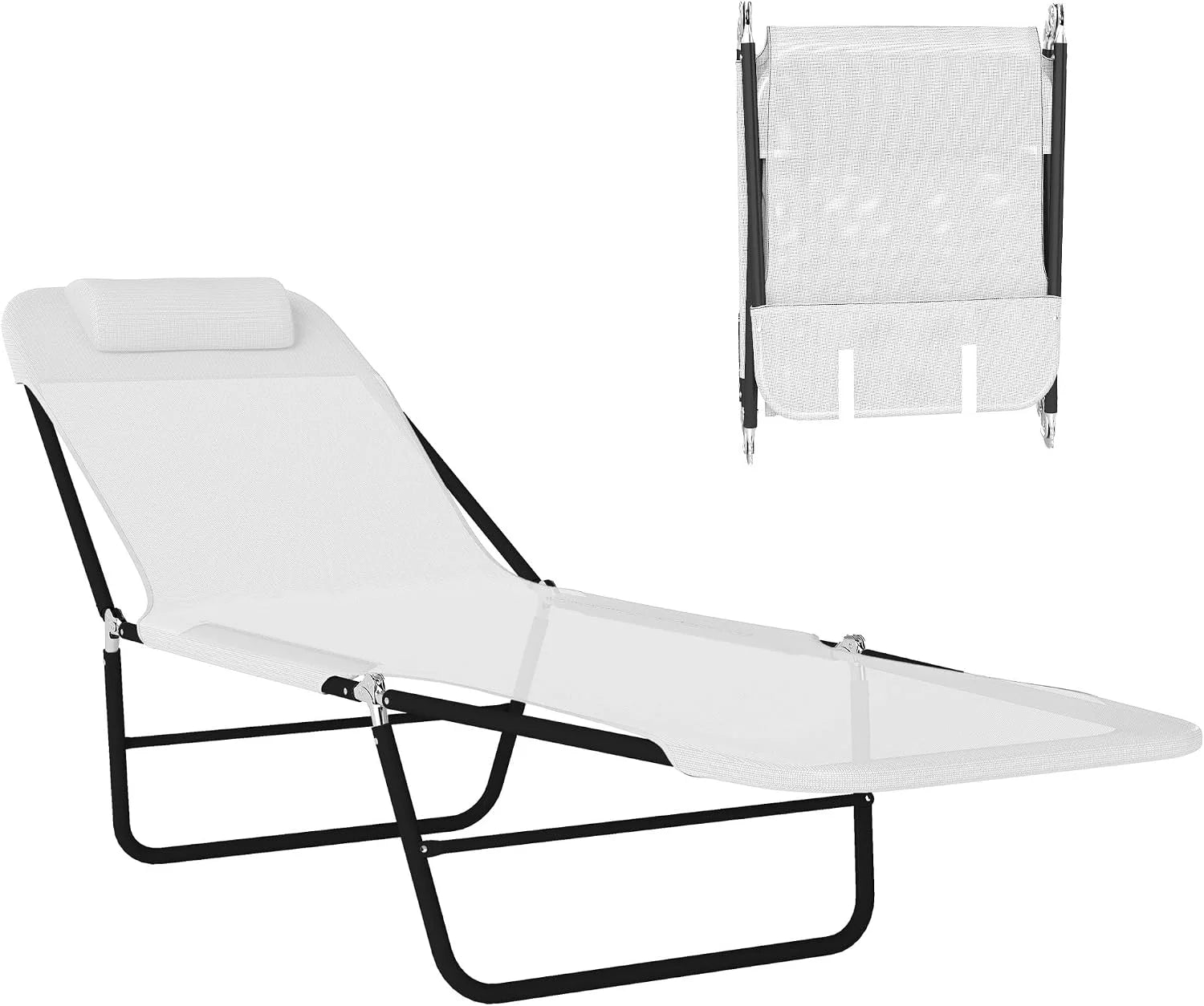 Outsunny Folding Chaise Lounge Chair, Pool Sun Tanning Chair bifanuoyard - Image 13