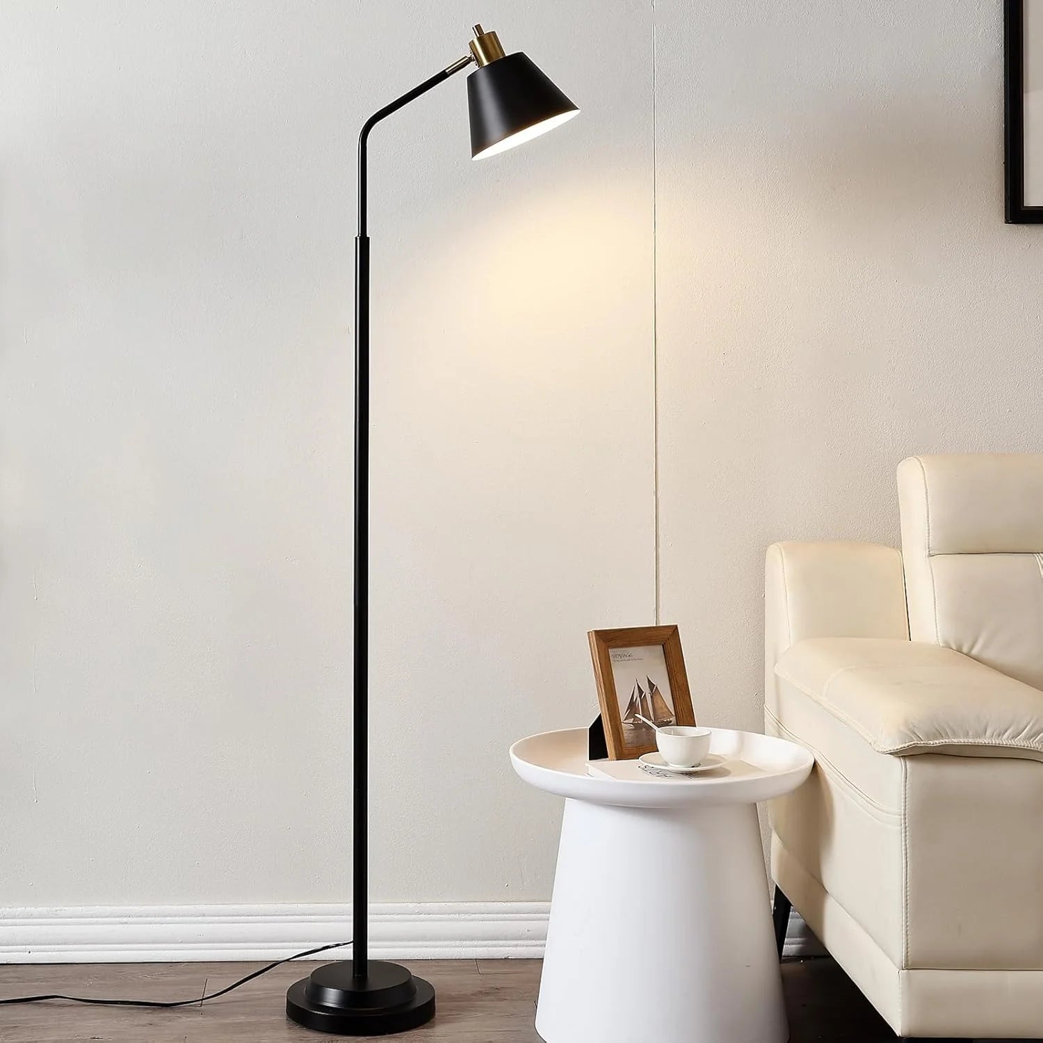 New Arrivals 65.3 Floor Lamp, Adjustable Head, Bulb Included, Dual-Base Industrial Standing Lamp - Image 2