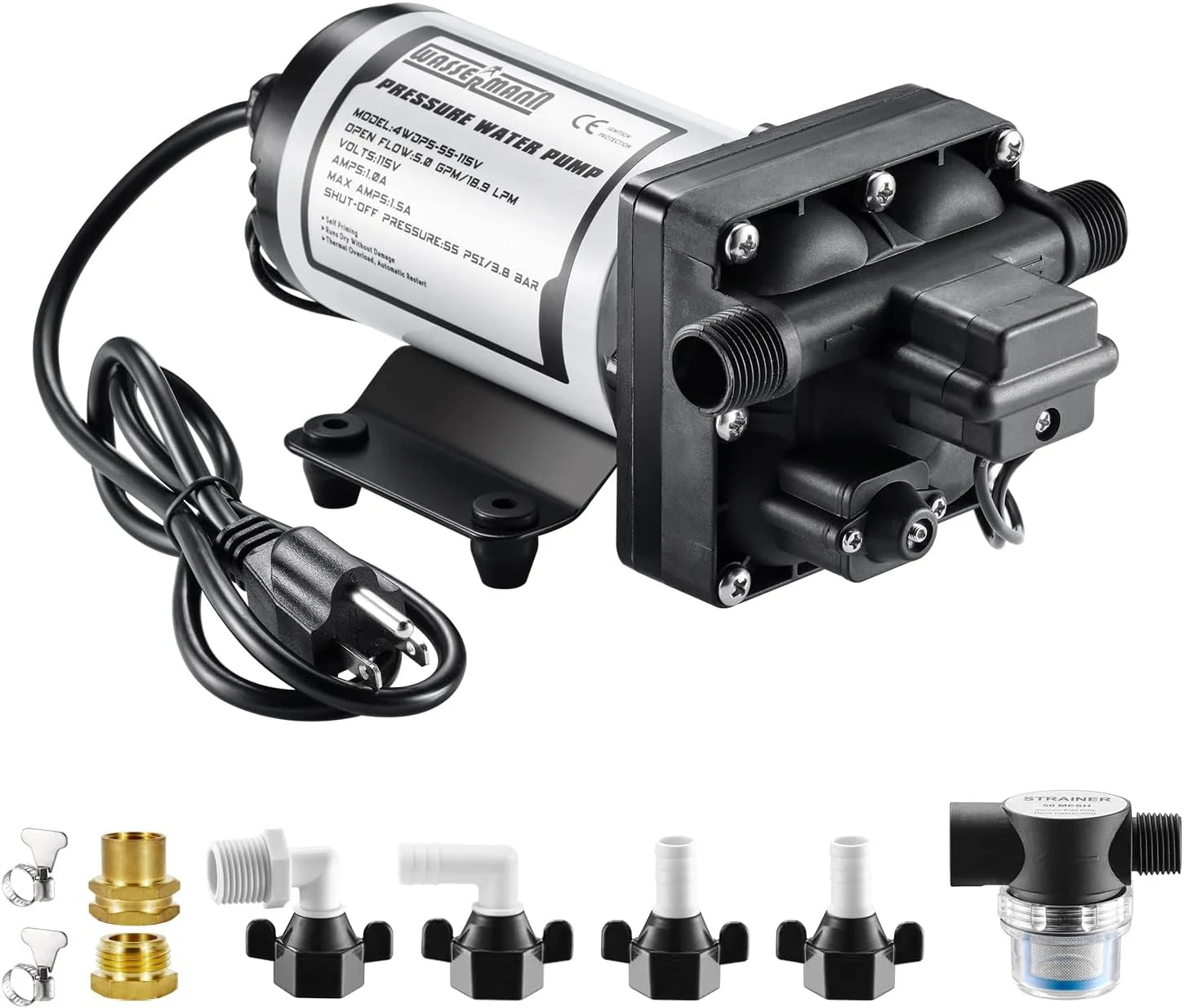 WASSERMANN RV Pump, 12V Self-priming RV Water Pressure Pump 4.0GPM 45PSI with Pressure Switch bifanuoyard - Image 8