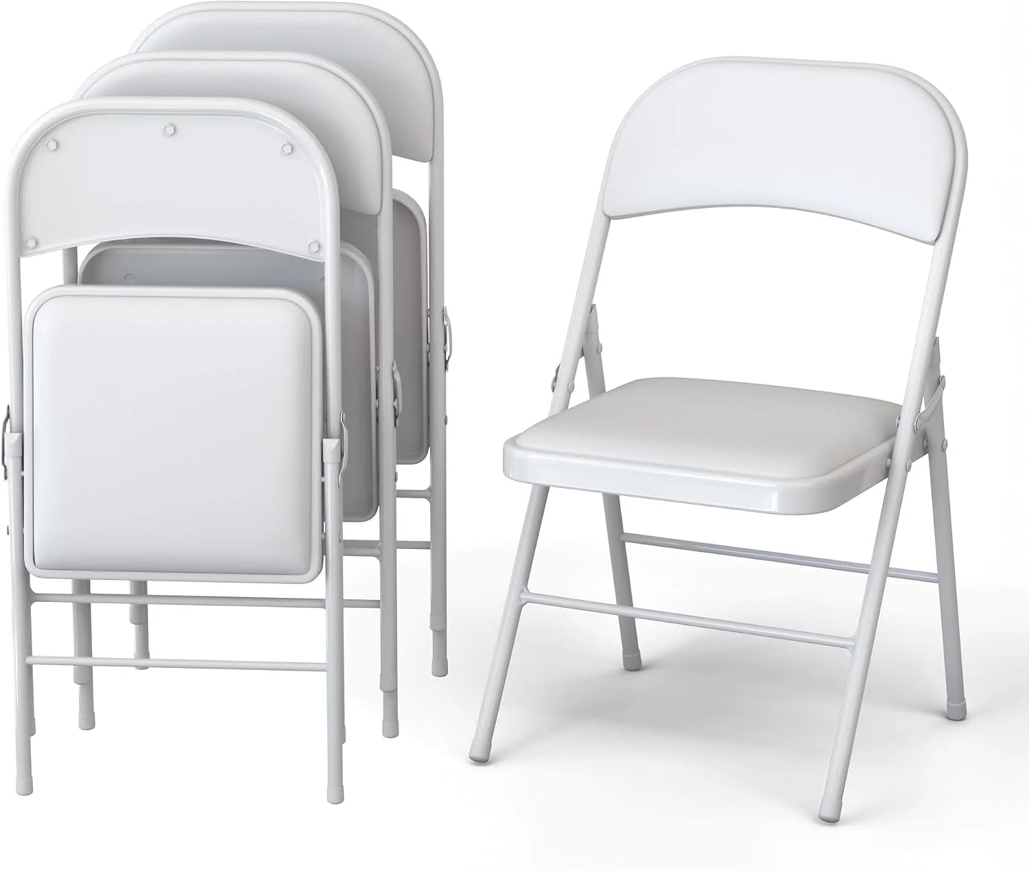 Modern Space 10 Pack Foldable Plastic Chair, Folding & Stackable, 350 lbs Capacity Steel Frame Seats for Indoor - Image 7