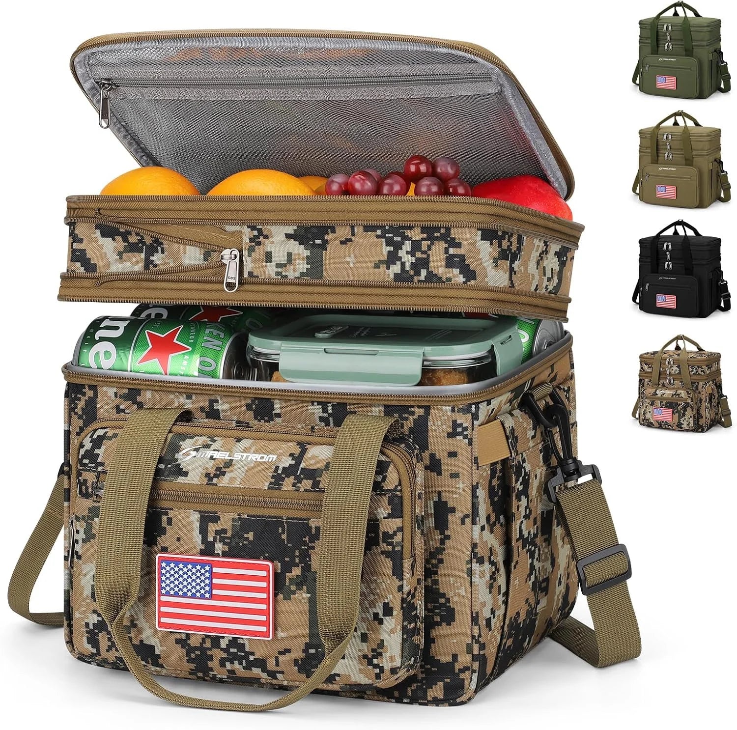 New Arrivals 23L Insulated Lunch Box, Expandable Double Deck Cooler Bag - Image 9
