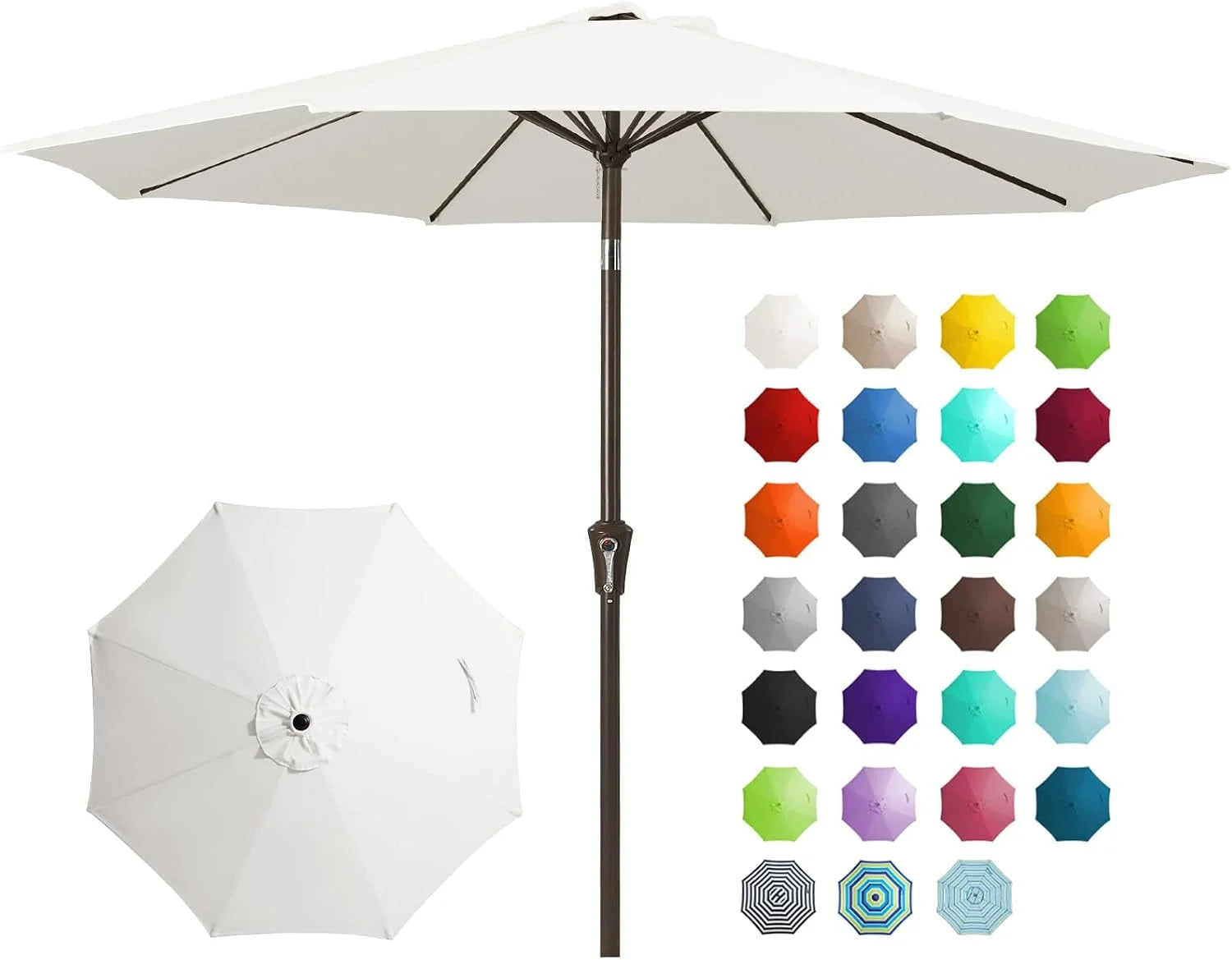 New Arrivals 9FT Outdoor Patio Umbrella, Market Umbrella, Beige - Image 20