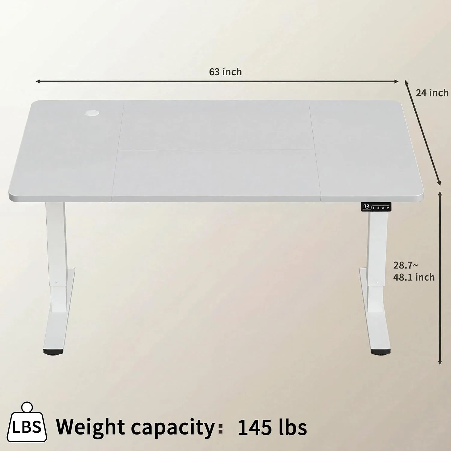 New Arrivals 55 x 24 Inches Electric Height Adjustable Standing Desk Large Sit Stand Up Desk Home Office Computer Desk Memory - Image 90
