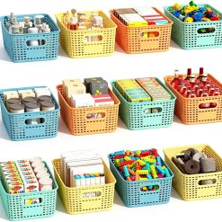 Alternative view of Plastic Storage Baskets Bins for Home Organizing, 10 Pack, Space-Saving Storage Container with Handles bifanuoyard
