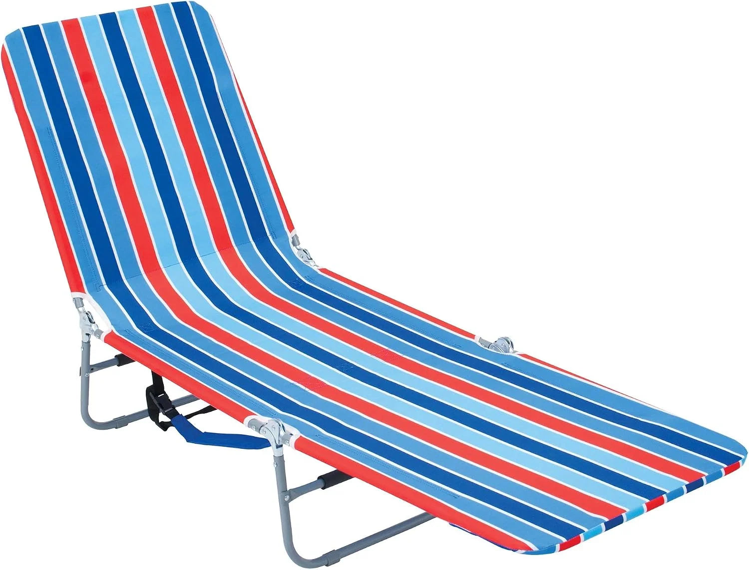 New Arrivals Beach Portable Lay Flat Folding Backpack Beach Lounge Chair with Backpack Straps and Storage Pouch, Blue and Red - Image 2