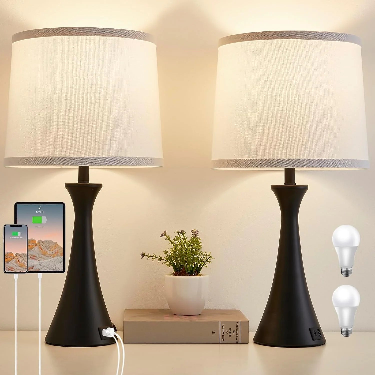 Hikczc Touch Lamp for Living Room Bedroom, Dimmable, Bulb Included bifanuoyard - Image 6