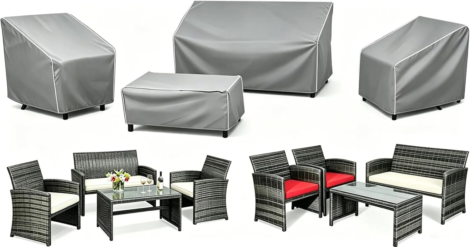 New Arrivals STARTWO Outdoor Furniture Cover Waterproof 4 Piece, Black, Regular, 420D - Image 3