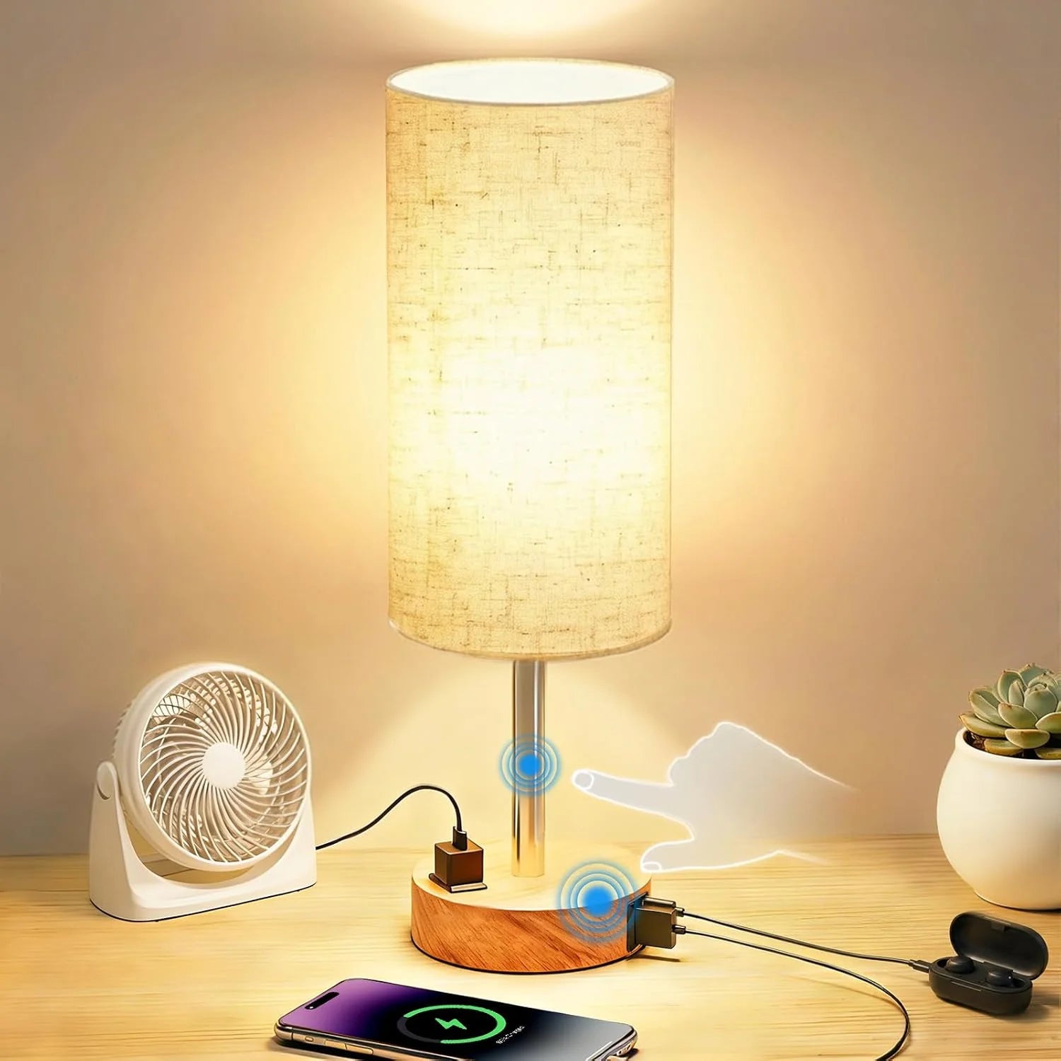 Fitfull 2-Pack Table Lamps, Dimmable bifanuoyard - Image 3