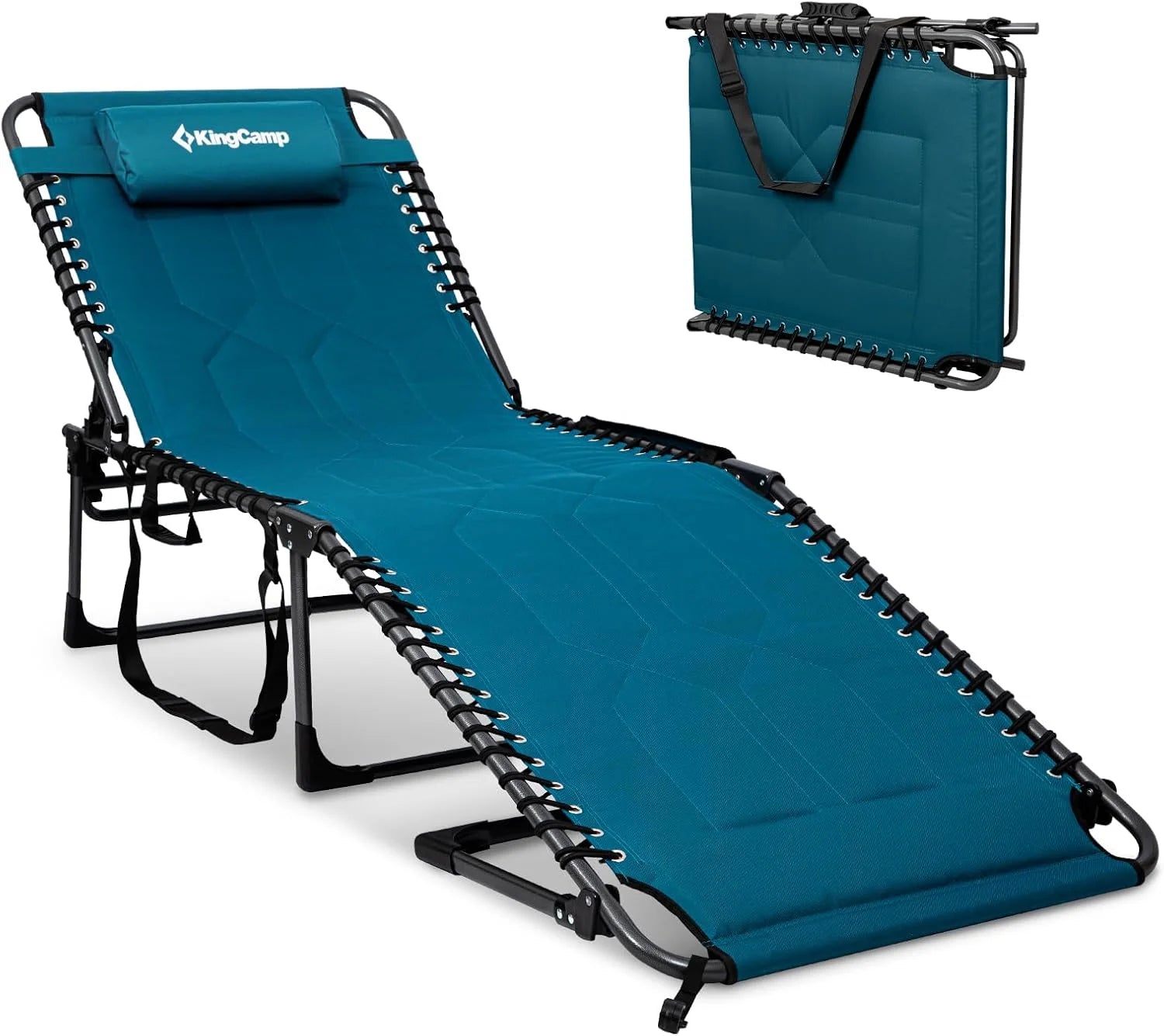 New Arrivals Oversized Tanning Chair, Extra-Wide Padded Folding Chase Lounge Chairs Portable Adjustable 5-Position 440lbs - Image 2