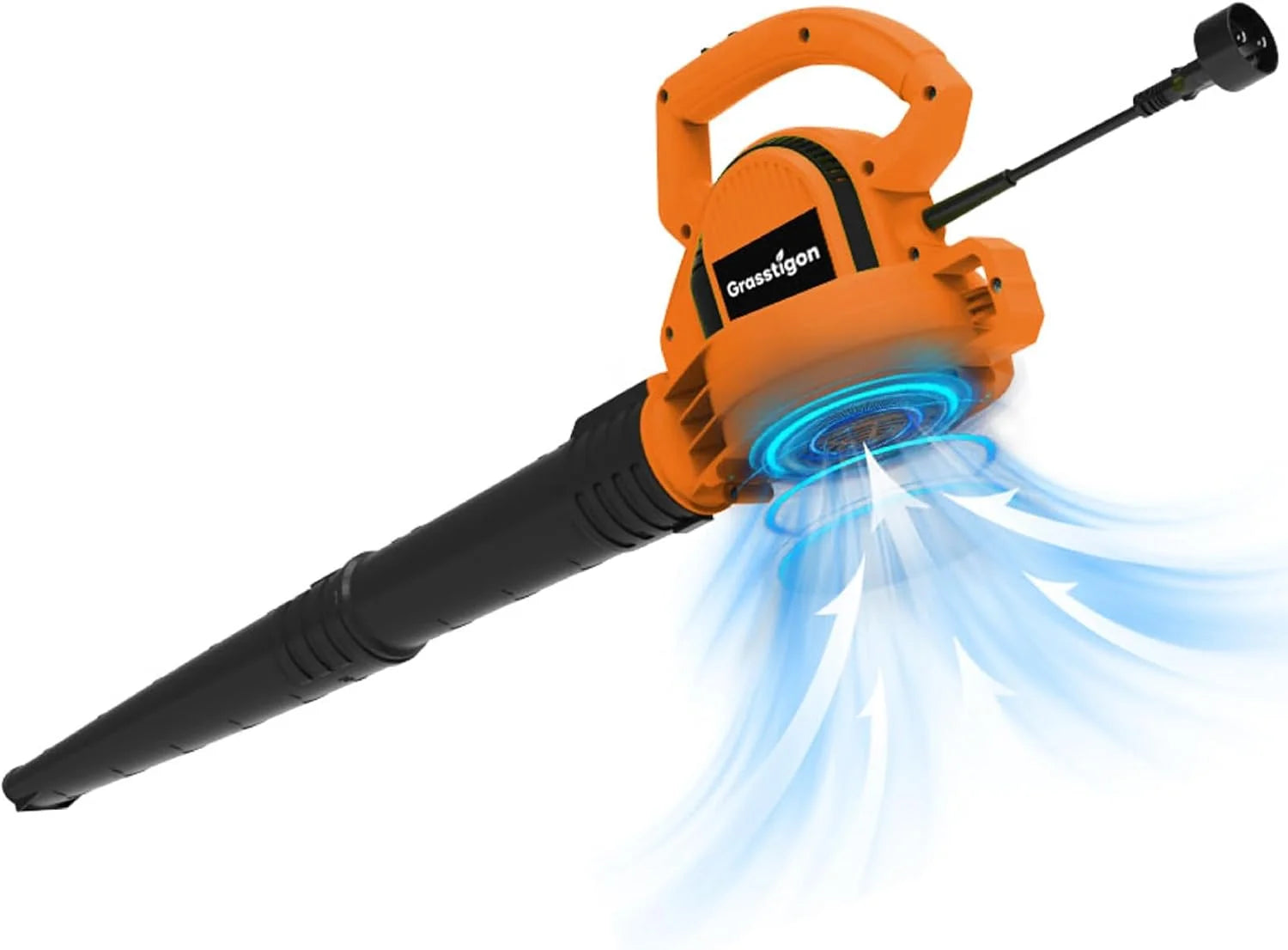 Grasstigon Electric Leaf Blower Corded, 7-Amp, 390CFM/ 210MPH, 2 Speed Modes, Powerful Lightweight Handheld Blowers for Lawn Care