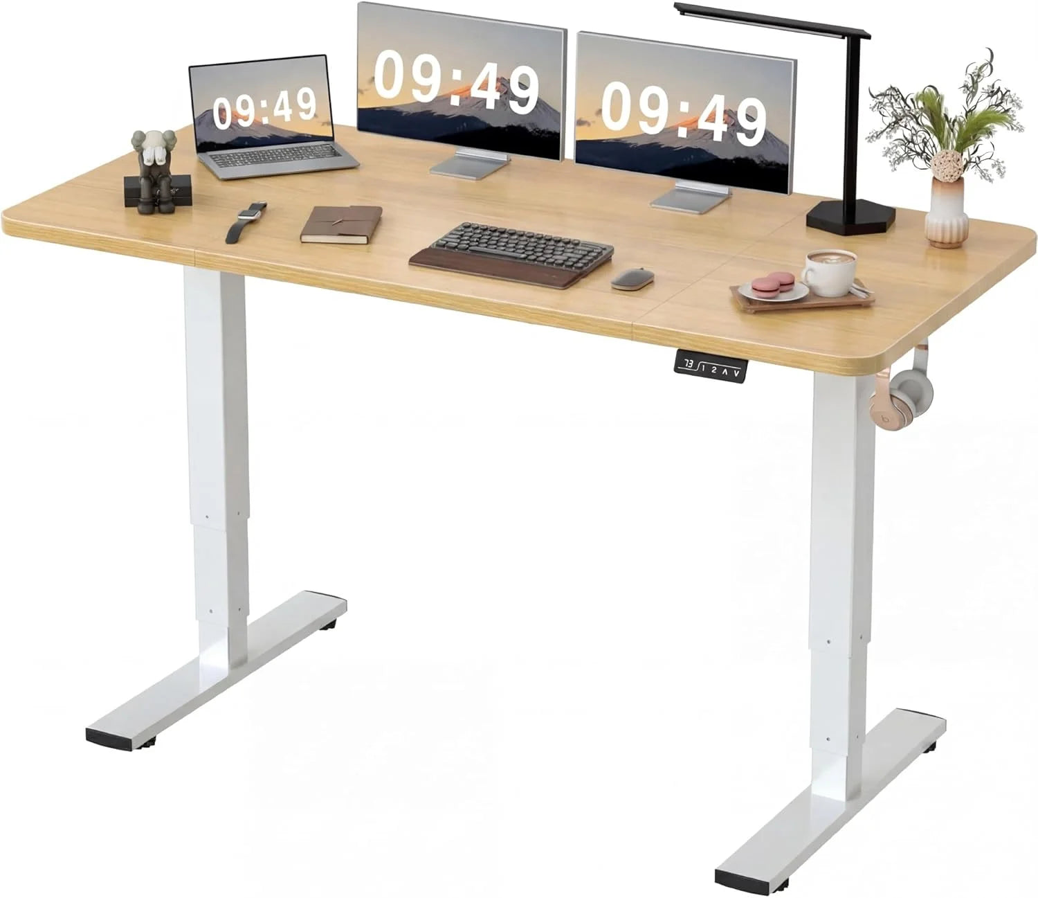New Arrivals 55 x 24 Inches Electric Height Adjustable Standing Desk Large Sit Stand Up Desk Home Office Computer Desk Memory - Image 5