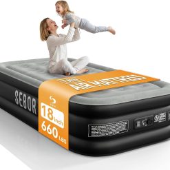 Alternative view of New Arrivals Air Mattress Queen with Built-in Pump 18, Comfortable Self-Inflating Air Mattress with High-Speed Pump