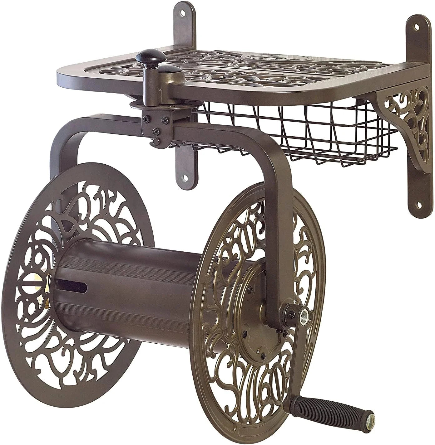 New Arrivals Garden 710 Navigator Rotating Garden Hose Reel, Holds 125-Feet of 5/8-Inch Hose " Bronze - Image 3