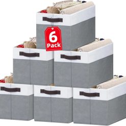 4 Pack Large Closet Storage Baskets Bins for Shelves, Fabric Closet Organizers and Storage with Handles Home bifanuoyard