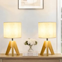 Alternative view of Booniture Set of 2 Tripod Table Lamps, Dimmable, Boho Modern Nightstand Lamps for Bedroom Living Room Office bifanuoyard