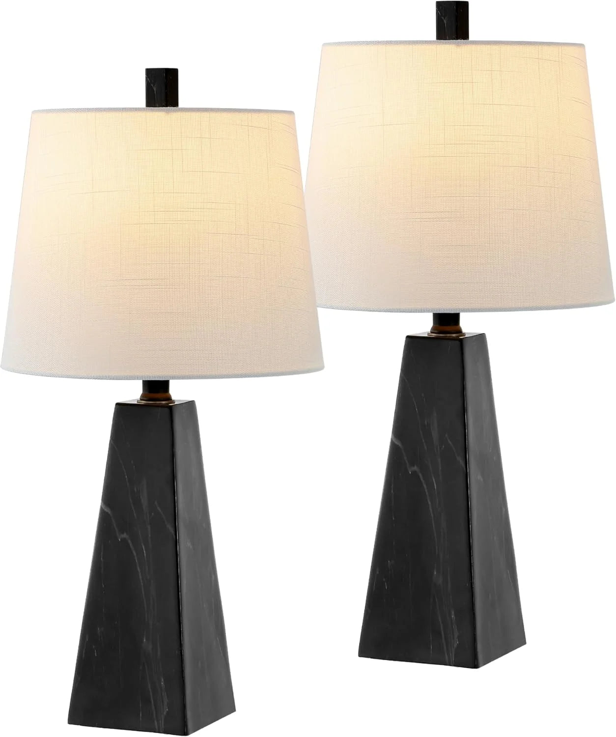 JONATHAN Y 20.5 White Marble Finish Modern Resin Table Lamp for Bedroom Living Room, Bulb Included bifanuoyard - Image 2
