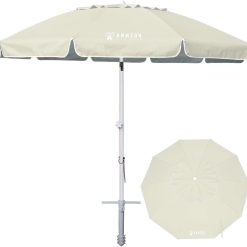 New Arrivals AMMSUN 8 Feet Large Beach Umbrella with Sand Anchor Heavy Duty High Wind