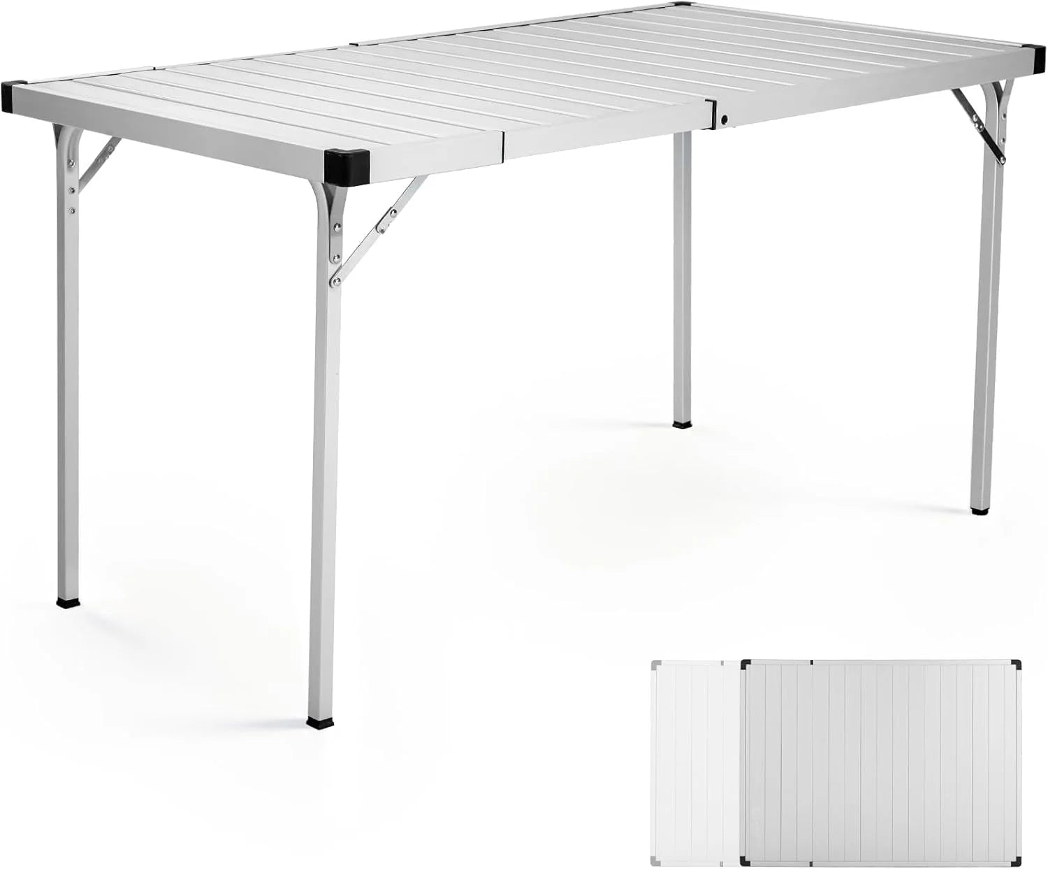 New Arrivals Outdoor Folding Portable Picnic Camping Table with Adjustable Height Aluminum Roll Up Table Top Mesh Layer - Image 7