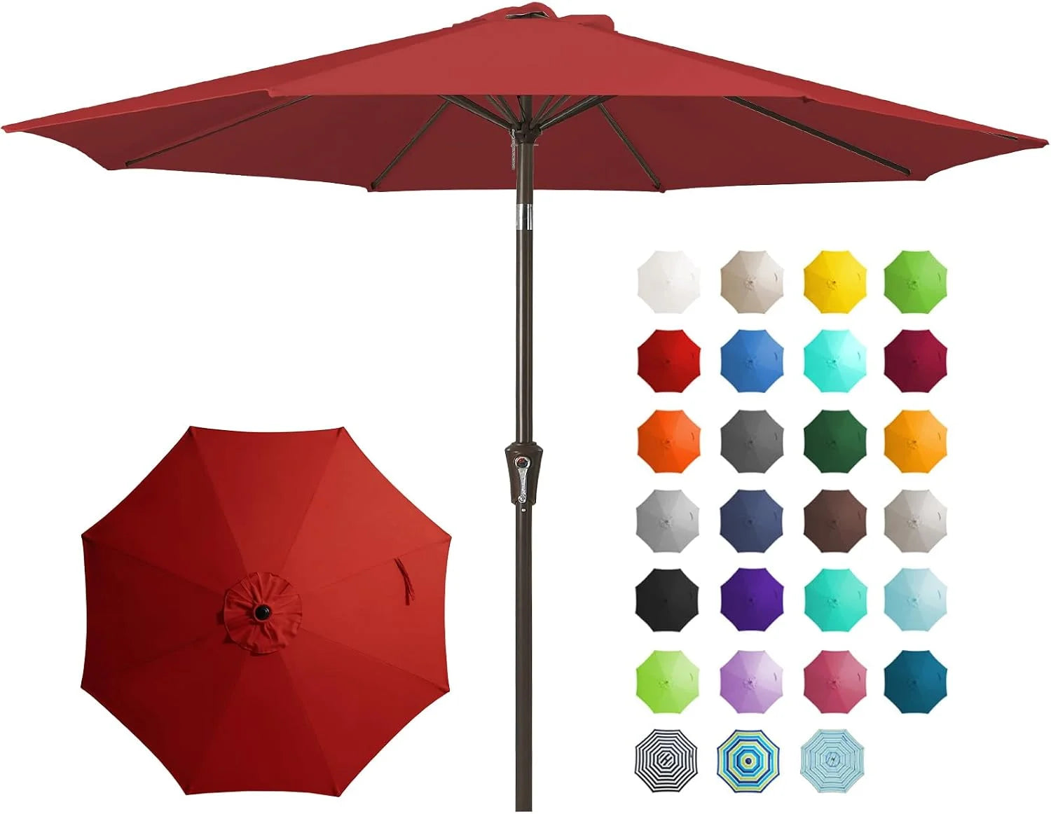 New Arrivals 9FT Outdoor Patio Umbrella, Market Umbrella, Beige - Image 6