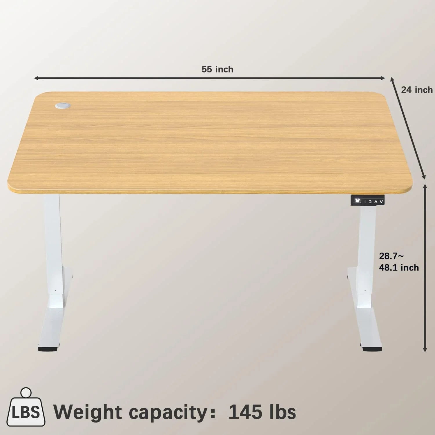 New Arrivals 55 x 24 Inches Electric Height Adjustable Standing Desk Large Sit Stand Up Desk Home Office Computer Desk Memory - Image 58