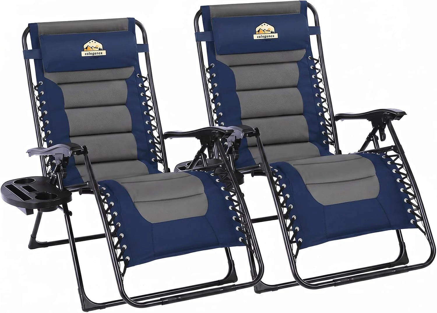 Oversized Padded Zero Gravity Lounge Chair, Foldable Patio Anti Gravity Reclining Chairs Folding Lawn Recliner - Image 3